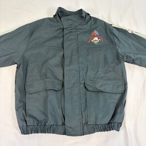 Bulwark Mens XL Navy American Airlines Maintenance FR Bomber Jacket Workwear